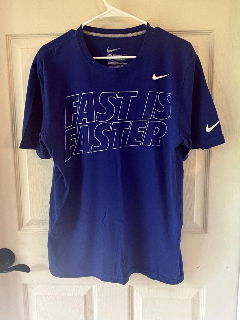 Nike Men’s Blue “Fast Is Faster” Short Sleeve Shirt - size M